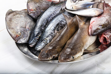 Raw fish mix for cooking