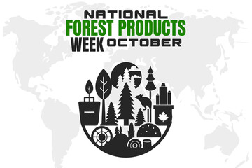 National Forest Products Week Background Nature and Conservation Vector Design