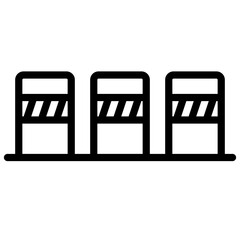 Roadblock icon in outline style