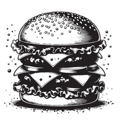 Best Burger vector illustration, silhouette on white background