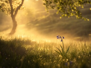 Obraz premium Sunrise Through the Meadow