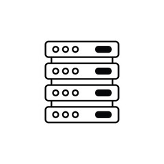 Server icon design with white background stock illustration