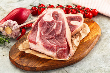 Raw pork knuckle for roast