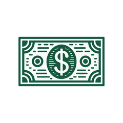 Dollar  note, sign, icon  currency dollar bill symbol vector eps 10.