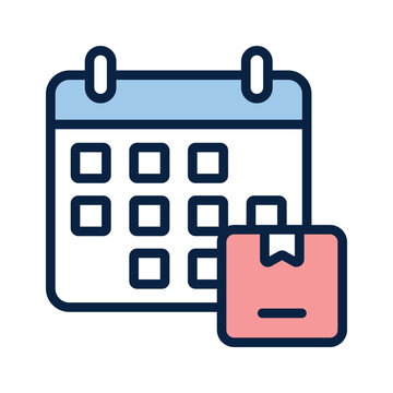 recommend clip art: Calendar with package denoting concept icon of parcel date, parcel schedule vector design