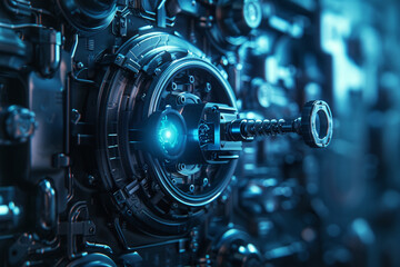 Futuristic Machinery: A Close-Up View of a Complex Mechanism
