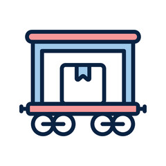 Freight transport, cargo train icon design in modern style