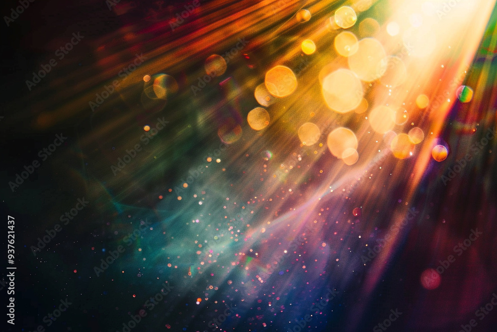 Poster abstract light rays and bokeh