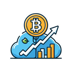 Bitcoin logo and vector illustration.