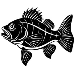 climbing perch fish silhouette Vector SVG
