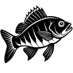 climbing perch fish silhouette Vector SVG