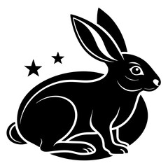 A sleek, popular icon of a bounding rabbit for wellness products.
