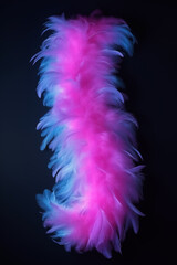Obraz premium Colorful feather boa creating abstract shapes on black background
