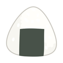 海苔で巻かれたおにぎり。フラットなベクターイラスト。
Onigiri (rice ball) wrapped in seaweed.  Flat vector illustration.
