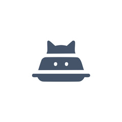 Fototapeta premium Cat bed icon design. Simple, minimalist cat bed icon in dark blue on a white background. Perfect for website design, app design, and branding.