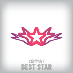 Creative folding star modern logo. Corporate company and success icon set. vector