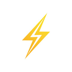Yellow lightning bolt symbol design. Simple and modern lightning bolt graphic in yellow. Perfect for branding, logos, or other design projects.