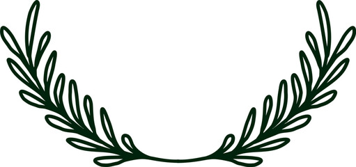 Hand drawn plant doodle elements