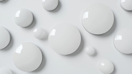 Abstract White Spheres on a Flat Surface Background
