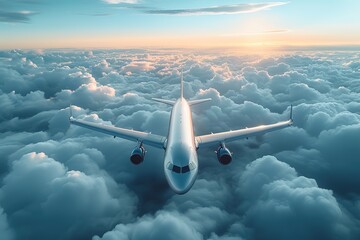 Fototapeta premium Passenger Aircraft Winglet Design Aerial View Aerial view of an airplane winglet design during flight
