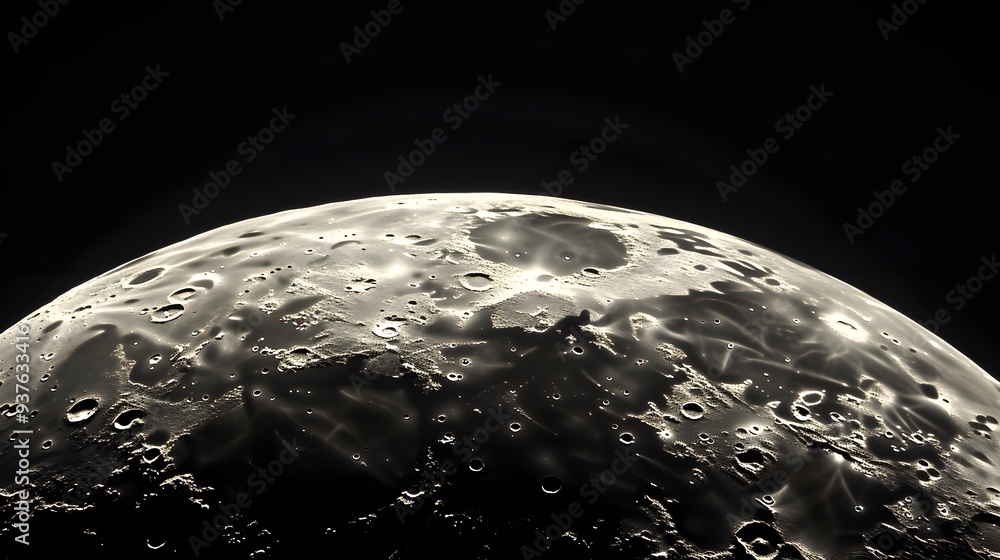 Poster macro shot of the moons surface with a minimalistic approach ai generated illustration