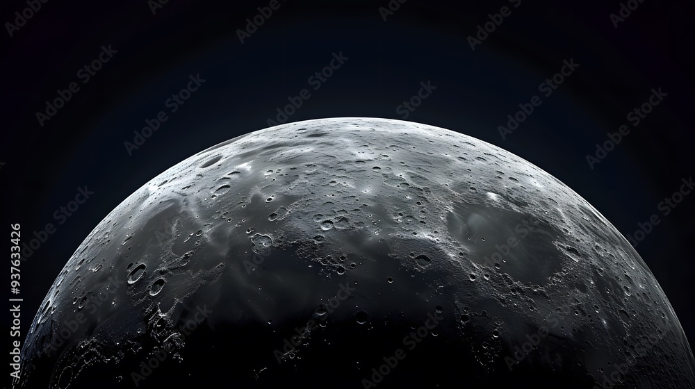 Poster macro shot of the moons surface with a minimalistic approach ai generated illustration
