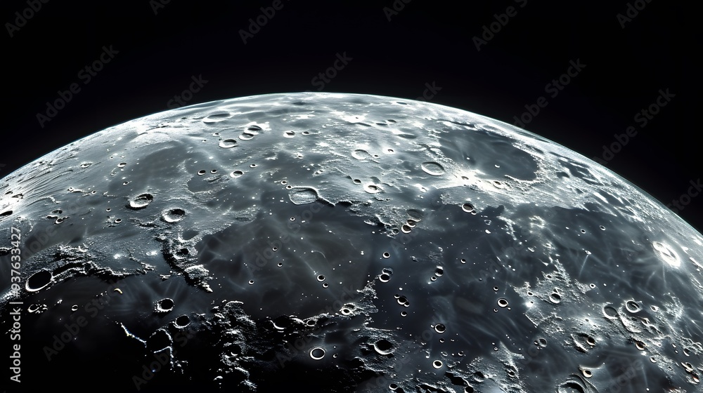 Poster macro shot of the moons surface with a minimalistic approach ai generated illustration