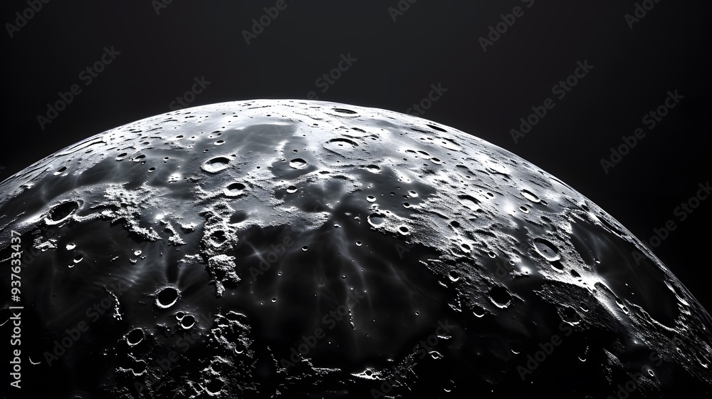 Poster macro shot of the moons surface with a minimalistic approach ai generated illustration
