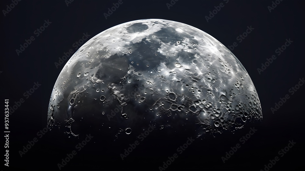 Poster macro shot of the moons surface with a minimalistic approach ai generated illustration