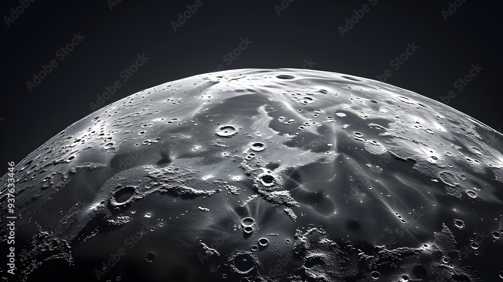 Aufkleber macro shot of the moons surface with a minimalistic approach ai generated illustration