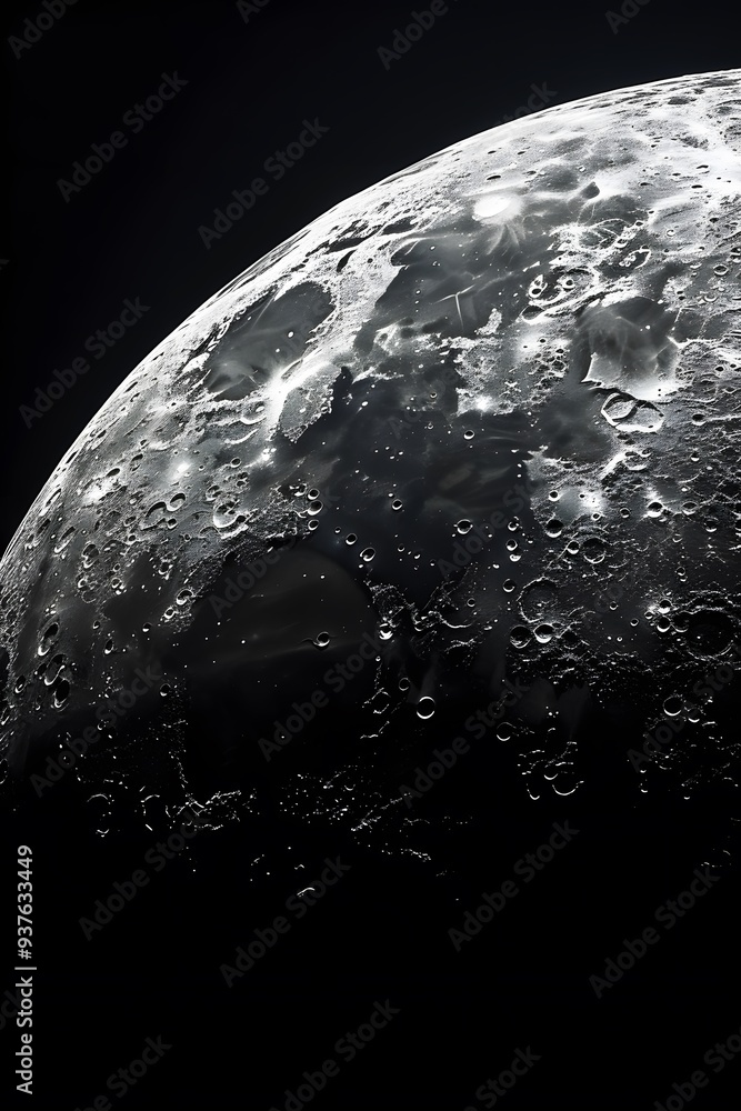 Poster macro shot of the moons surface with a minimalistic approach ai generated illustration