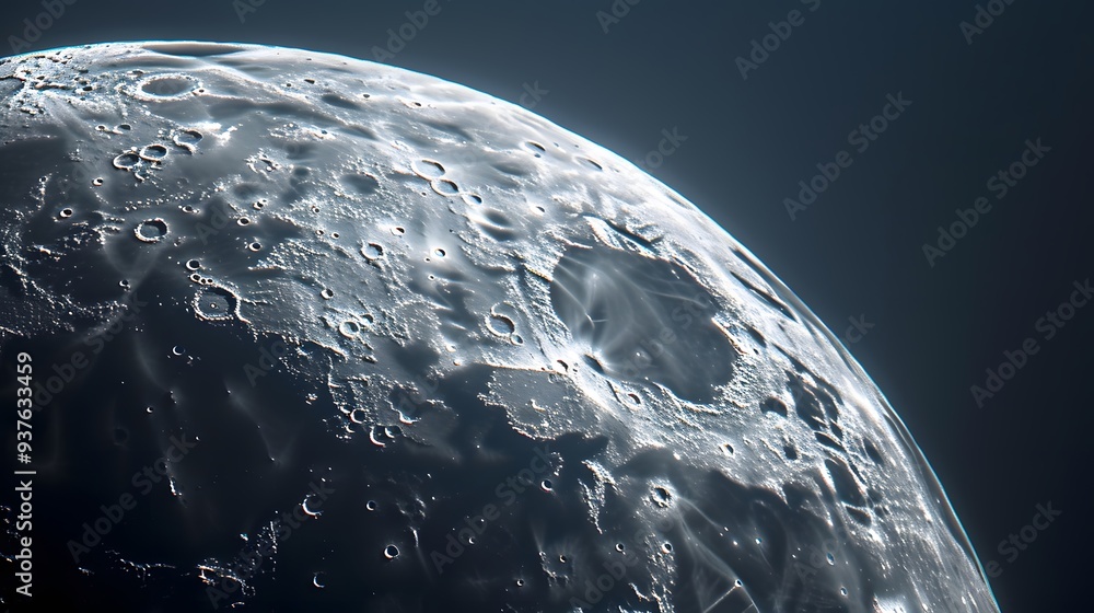 Poster macro shot of the moons surface with a minimalistic approach ai generated illustration
