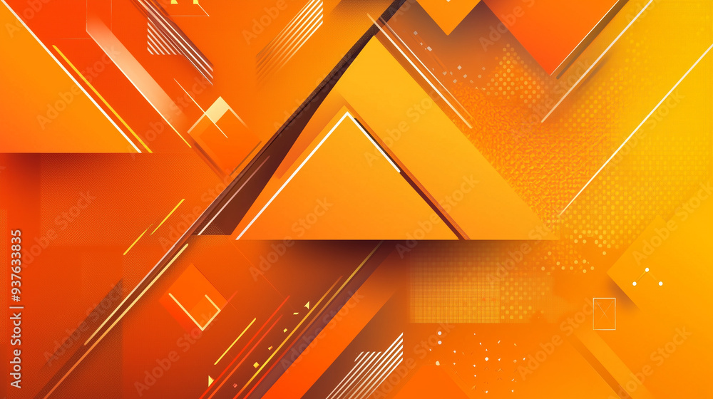 Aufkleber abstract geometric abstract red and yellow triangle background illustration art pattern style backgr