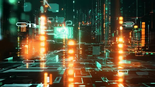 Abstract technology background with digital binary code. The binary code are running.big data concept.