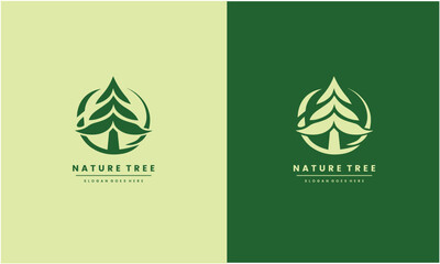 Tree logo template. natural green icon symbol vector illustration EPS10 file useable.