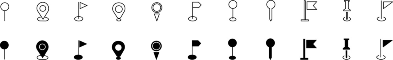 Map pin place marker. Location icon.Map marker pointer icon set.