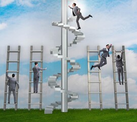 Competition concept with businessman beating competitors