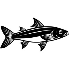 grey mullet fish silhouette Vector SVG