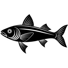 grey mullet fish silhouette Vector SVG