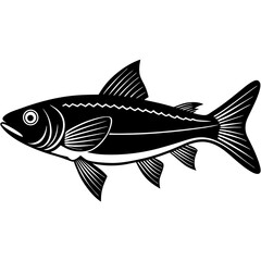 grey mullet fish silhouette Vector SVG