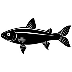 grey mullet fish silhouette Vector SVG