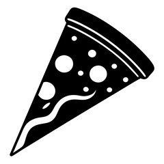 Pizza single slick silhouette vector illustration