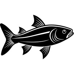 grey mullet fish silhouette Vector SVG