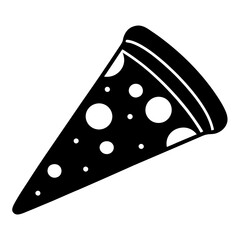 Pizza single slick silhouette vector illustration