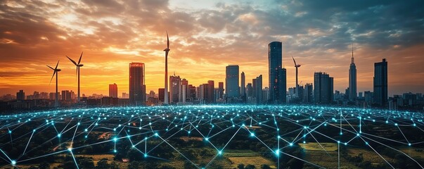 Obraz premium Alternative energy sources generating sustainable electricity for modern infrastructure, Main keyword alternative, Concept ecofriendly power solutions