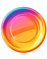 Obraz premium A vibrant, colorful plate showcasing a gradient of orange and pink hues, perfect for modern dining and artistic presentations.