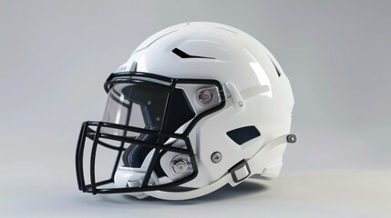 Fototapeta premium Side view of white football helmet