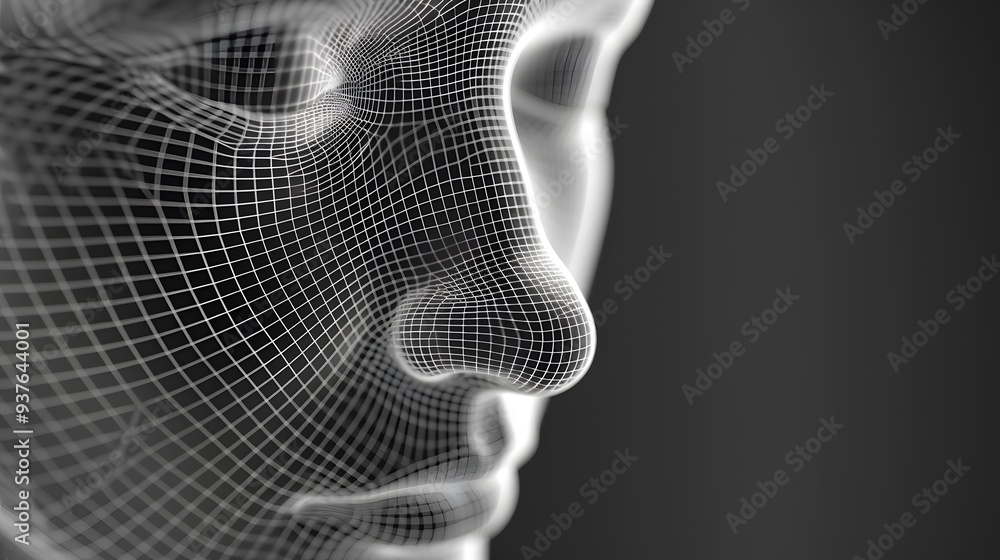 Poster minimalist cinematic approach to a macro shot of a wireframe model ai generated illustration