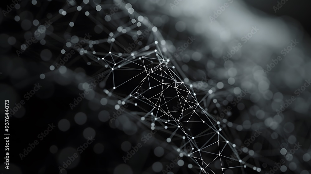 Poster minimalist cinematic approach to a macro shot of a wireframe model ai generated illustration