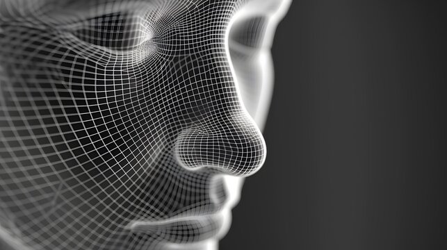 Minimalist cinematic approach to a macro shot of a wireframe model  AI generated illustration